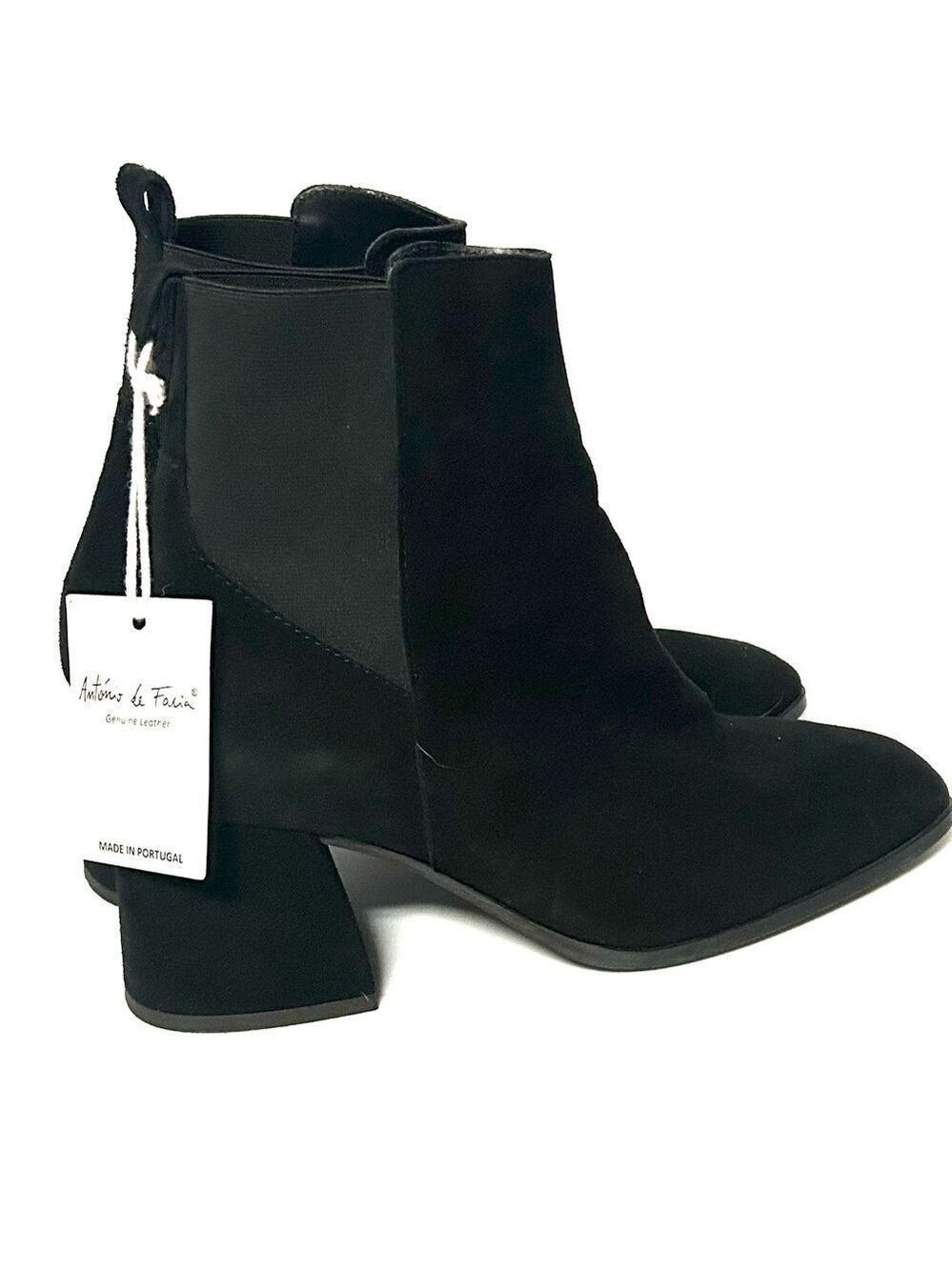 Antonio de Faria Black Suede Boots Ankle Boots made in Portugal Size 8 NWT - Picture 6 of 9